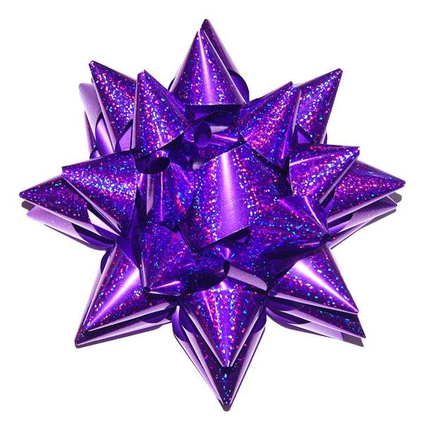 Бант на коробку-сюрприз Лазер Фіолетовий (25 см)