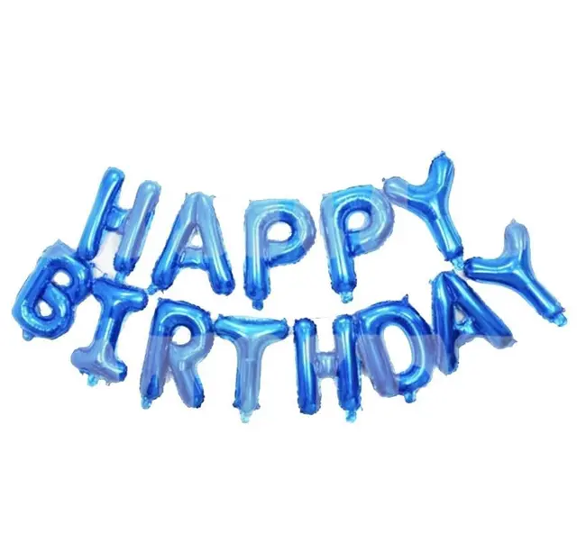 Фольгированная фигура буквы "Happy birthday" Набор букв (Синие 40 см)