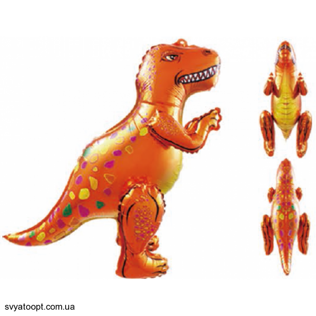 Фольгована фігура Динозавр складовий помаранчевий (Китай) (в індив. упаковці)