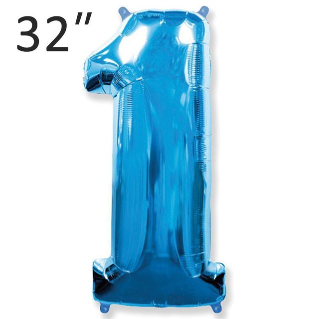 Фольга 32" Синя цифра 1 (Flexmetal)