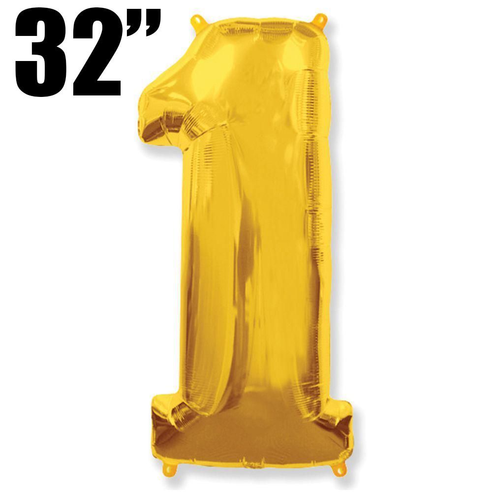 Фольга 32" Gold цифра 1 (Flexmetal)