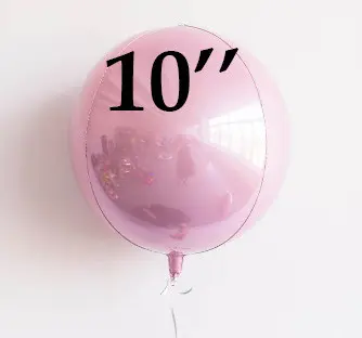 Фольга 3D сфера металік рожевий (10") Китай