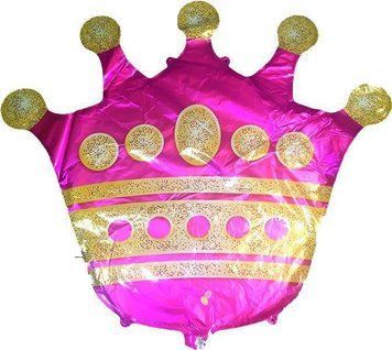 Фольгированная фигура Корона розовая (Китай) (в инд. упаковке)
