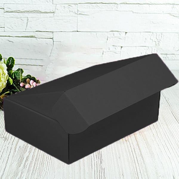 Подарункова коробка самозбірна середня "Чорна" (25х16,5х9) двосторонній картон