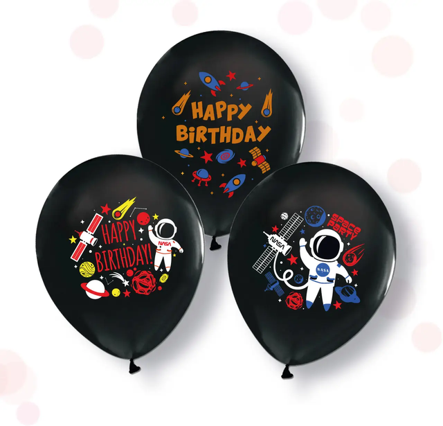 Воздушные шарики "Космический Happy Birthday" (ТМ "Твоя Забава") (50 шт)