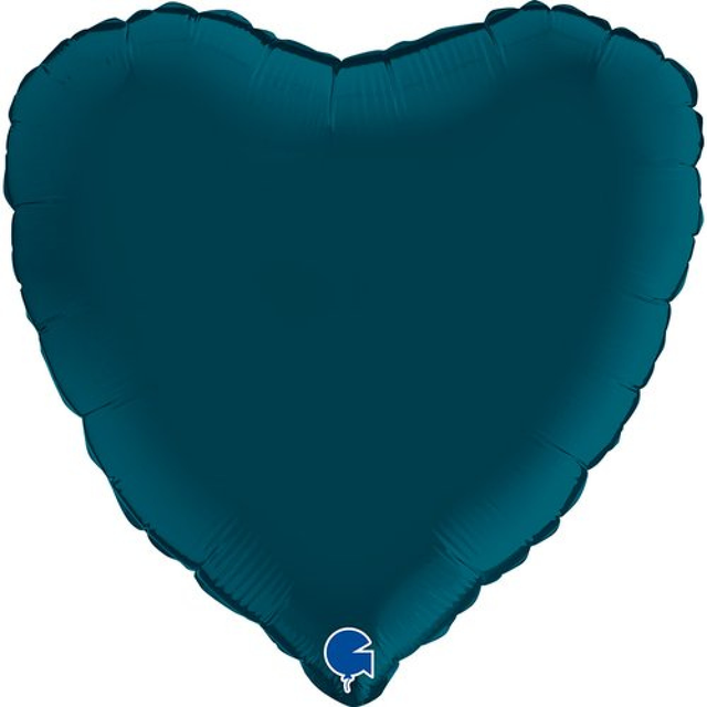 Фольга серце 18" Синій Petrol (Grabo)