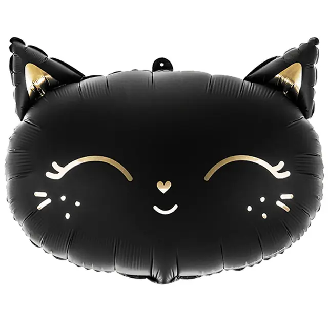 Фольгована фігура велика Кішка Чорна Partydeco