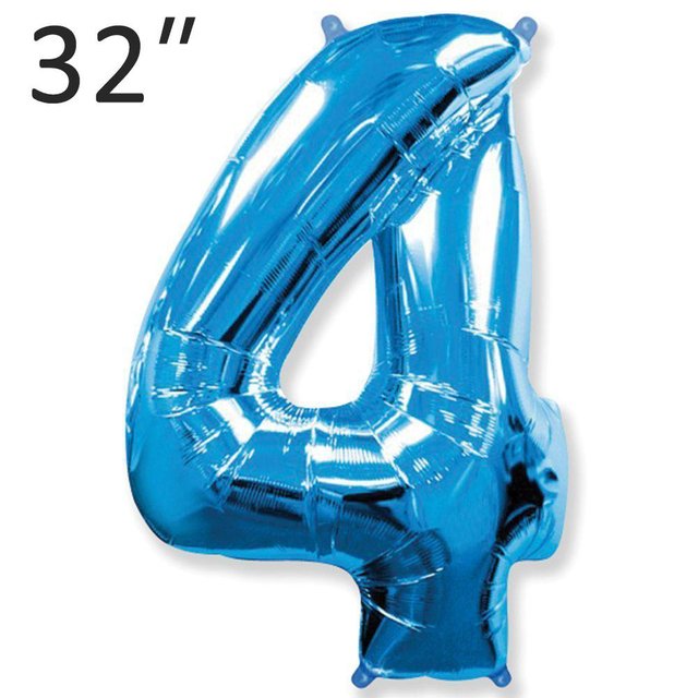 Фольга 32" Синя цифра 4 (Flexmetal)