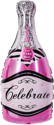 Фольгированная фигура "Розовое шампанское" 98х48 см.в инд. уп.