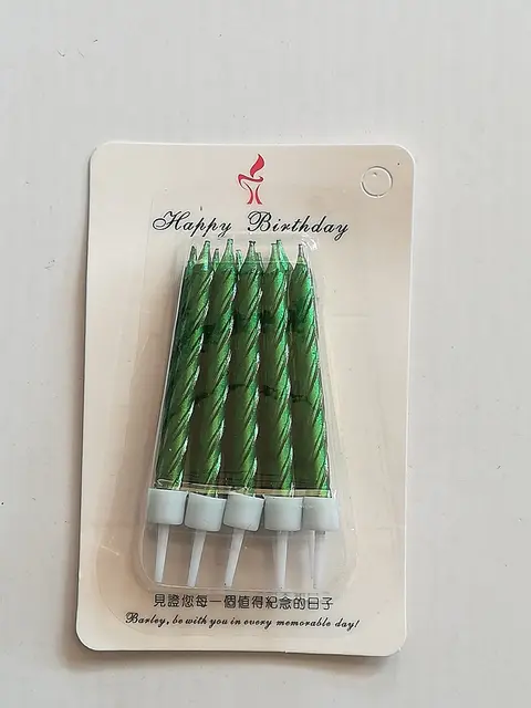 Свечи для торта спіраль металлик зеленый