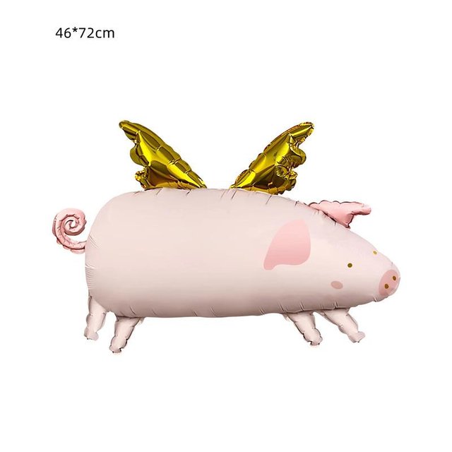 Фольгированная фигура "Свинка с крыльями" Китай (в инд. упаковке)