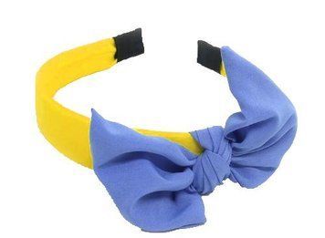 Ободок украинский (Голубой бант)