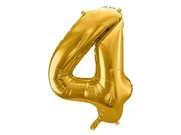 Фольгированная цифра 4 Золото PartyDeco