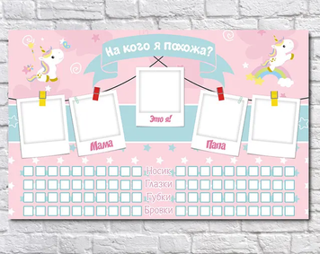 Плакат на кого я похож/жа? Єдинороги-№2 75х120 см