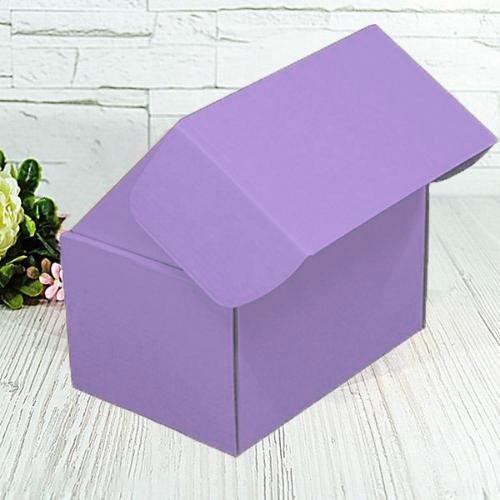 Подарочная коробка самосборная маленькая "Лавандовая" (16х11х10) двусторонний картон