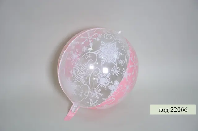 Фольга 3D сфера Сніжинки (рожеві) Китай (22")
