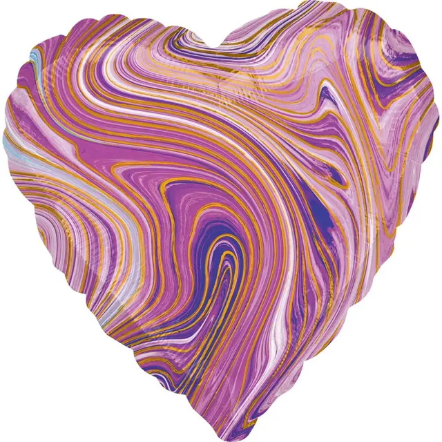 Фольга Агат сердце 18" Фиолетовое Anagram