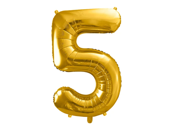 Фольгированная цифра 5 Золото PartyDeco