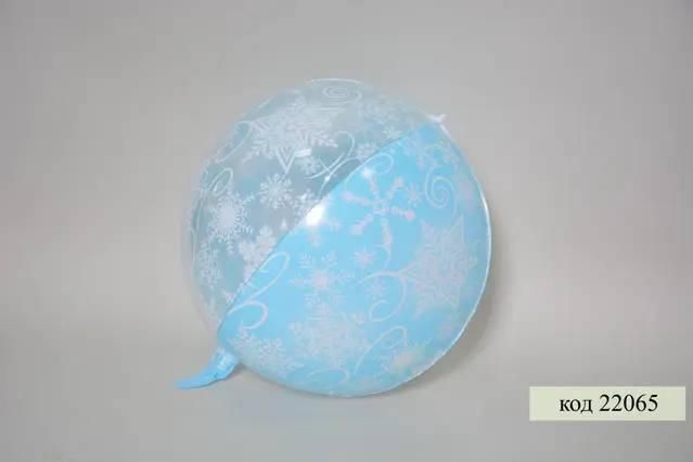 Фольга 3D сфера Сніжинки (блакитні) Китай (22")