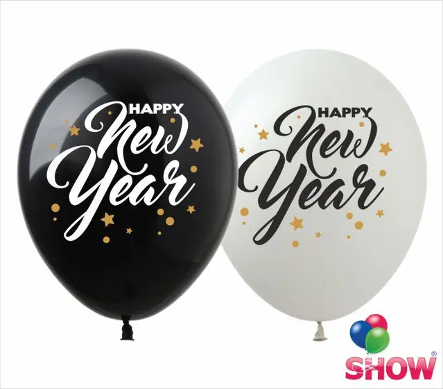 Кульки ТМ Show (1 ст.) 12" (Happy new year) (100 шт.)
