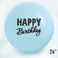 Куля-гігант 24" (60 см) Art-Show Happy Birthday (Блакитний макарун)