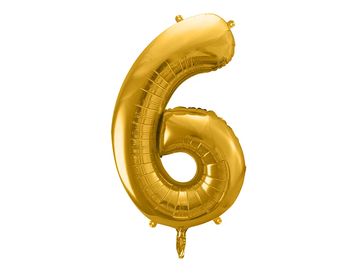 Фольгированная цифра 6 Золото PartyDeco