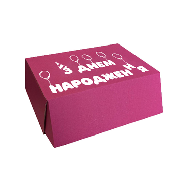Набір коробок самозбірних "ЗДН кулі" 2 шт маленькі (малинова 16х11х10)