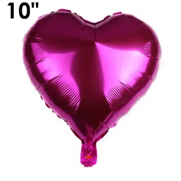 Фольга Китай маленьке серце 10" Фуксія