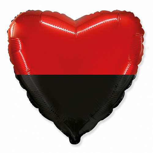 Фольга серце "Червоно-чорний прапор" Flexmetal