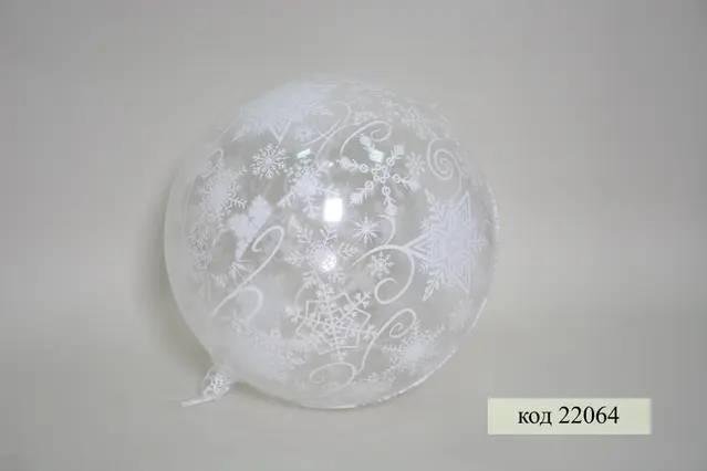 Фольга 3D сфера Сніжинки (Білі) Китай (22")