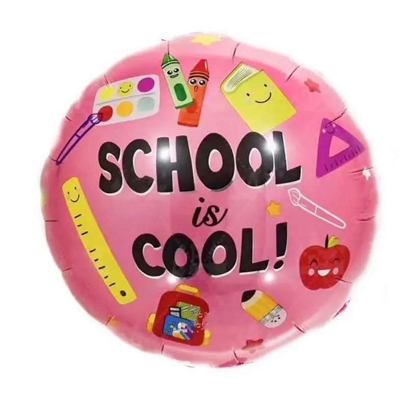 Фольга 18" (45см) "School is cool розовая" (Китай)