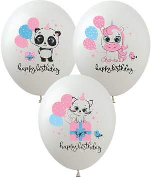 Шары ТМ Show (1 ст.) 12" (Happy Birthday Kids) (100 шт.)