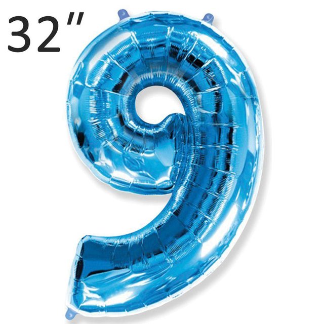 Фольга 32" Синя цифра 9 (Flexmetal)
