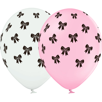 Шары Belbal 12" B105 (Черные бантики) (25 шт)