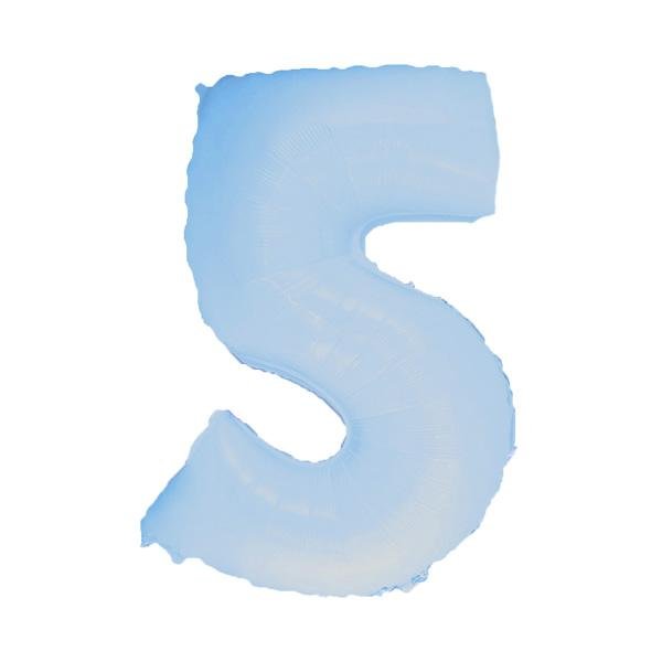 Фольга голубая пастель цифра 5 (Flexmetal) (в Инд.уп)