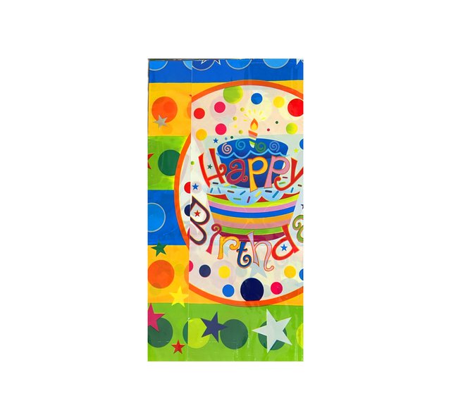 Дитяча скатертина на стіл "HB кольоровий фон + торт" (110*180)