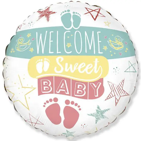 Фольга круг Welcome Sweet Baby Flexmetal