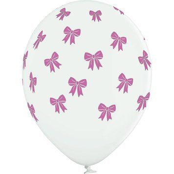 Шары Belbal 12" B105 (Розовые бантики) (25 шт)