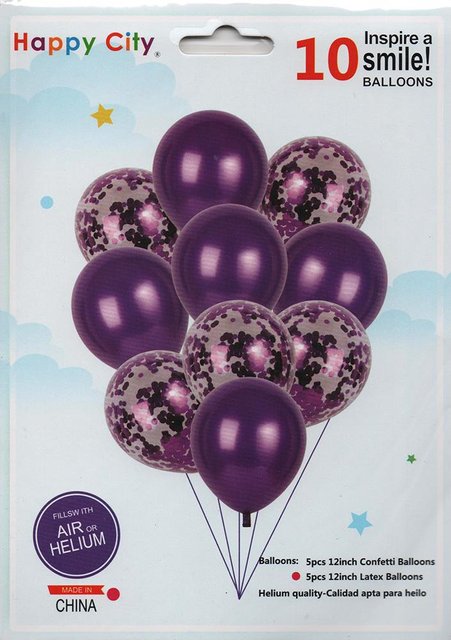 Набір латексних кульок Party Balloon Фіолетовий 10 шт (Китай) (в індив. упаковці)