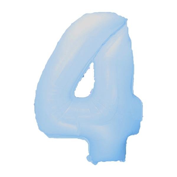 Фольга голубая пастель цифра 4 (Flexmetal) (в Инд.уп)