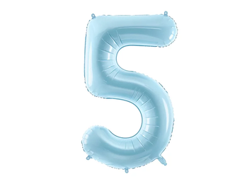 Фольгированная цифра 5 Голубая PartyDeco