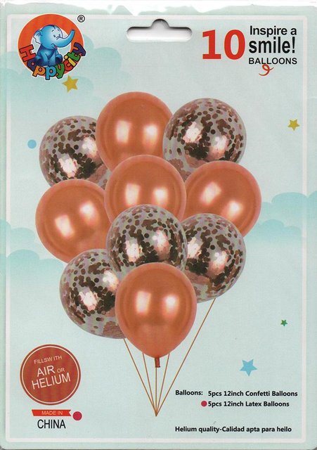 Набір латексних кульок Party Balloon Мідний 10 шт (Китай) (в індив. упаковці)