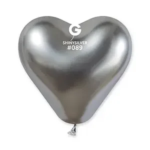 Шары-сердца Gemar 12" CR/89 (Хром серебро) (25 шт)