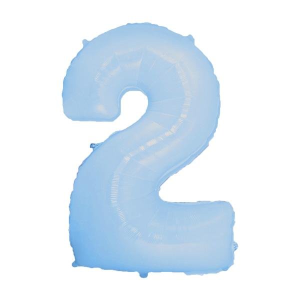 Фольга голубая пастель цифра 2 (Flexmetal) (в Инд.уп)