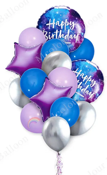 Набір кульок фольгованих Happy Birthday космос (Китай) (в інд. уп.) 12597