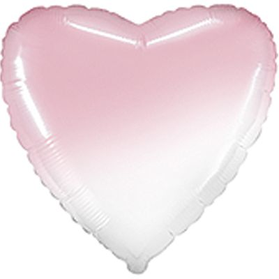 Фольга Flexmetal сердце 18" Омбре Бело-розовое