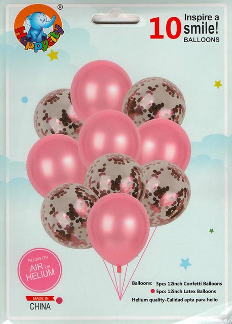 Набір латексних кульок Party Balloon Рожевий 10 шт (Китай) (в індив. упаковці)