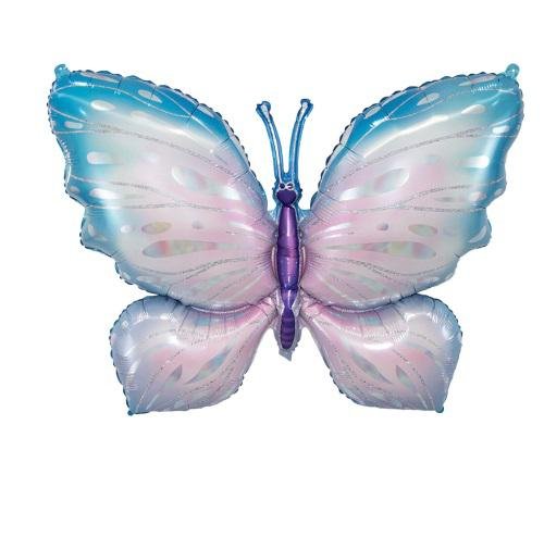 Фольгированная фигура "Бабочка синяя в инд. уп."