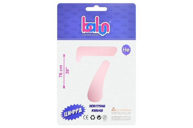 Цифра 7 "Balun" Pink Sugar 30" (76см)