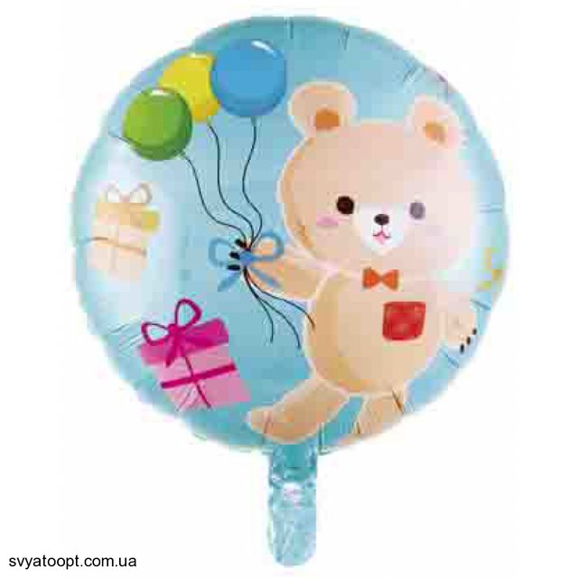 Фольга 18" (45см) "Ведмедик із кульками" (Китай)
